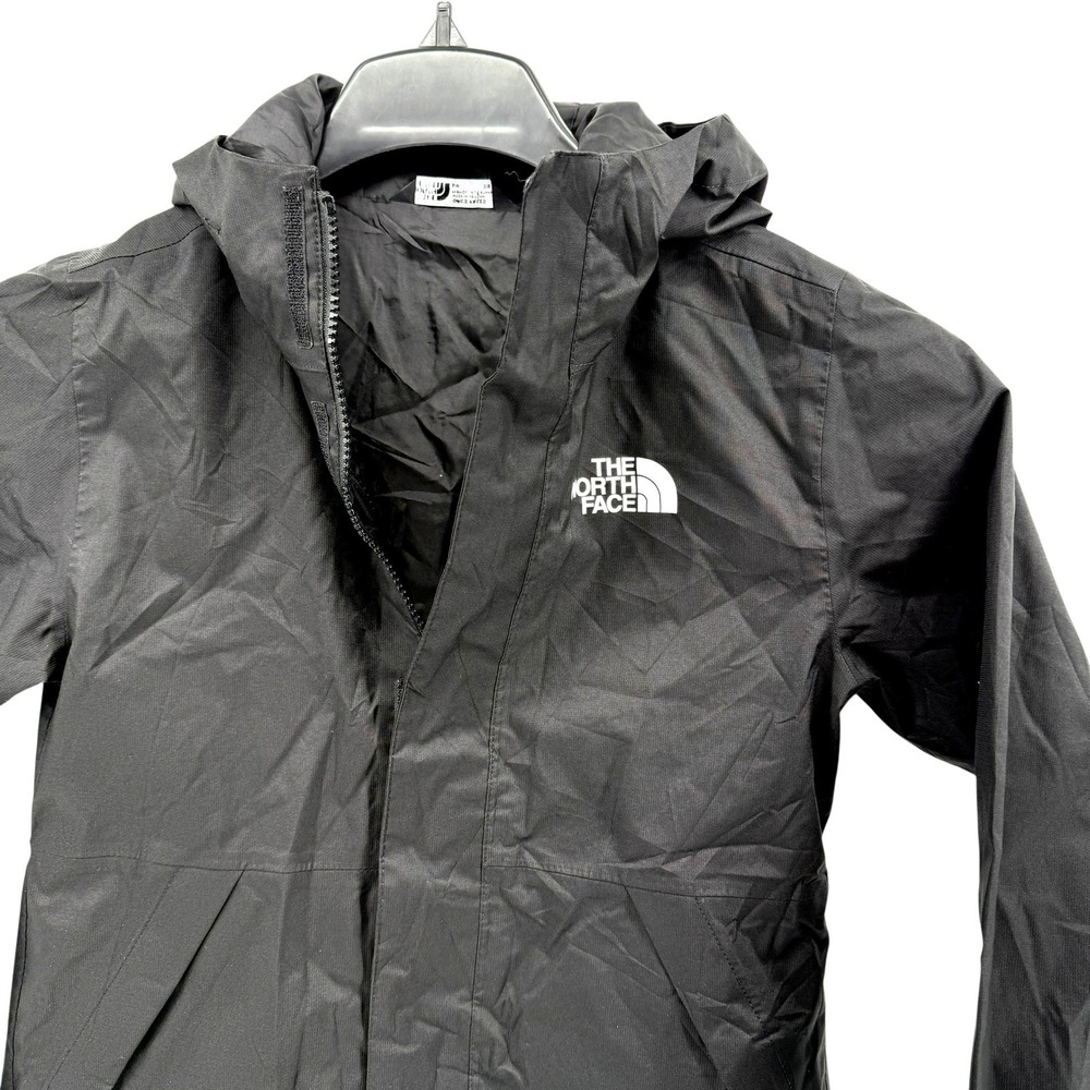 The North Face Black Hooded Rain Jacket/Inner Jacket Pre-Owned‎ Girls Small 7/8